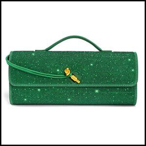 Shiny Rhinestone Evening Bag Clutch with Adjustable Strap Elegant Formal